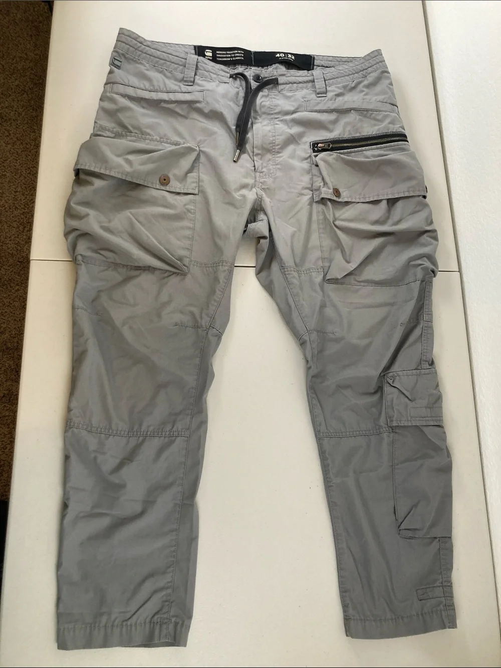 G-Star Raw Alpine Pants Mens 40x32 Gray Cargo Modular Workwear Utility